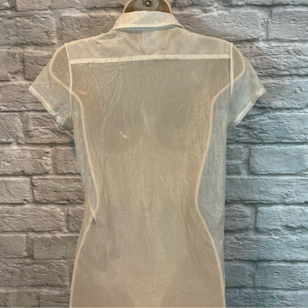 AA Cali Sun & Fun Shiny Mesh Button Up Dress Size XS/S - Picture 9 of 14